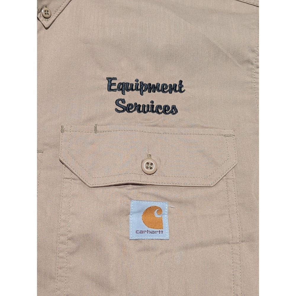 Carhartt Force Men's‎ Brown Relaxed Fit Button Up Short Sleeve Shirt Size XL - Picture 2 of 7